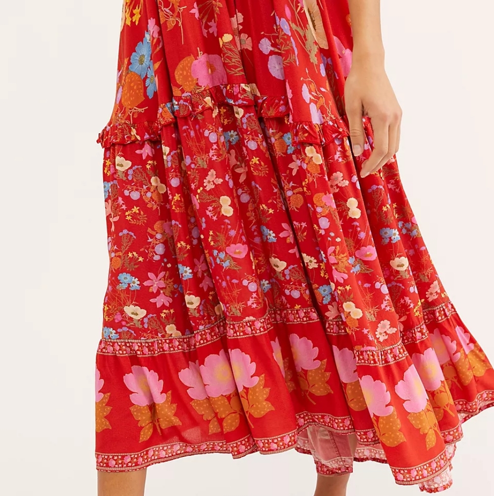 New Spell Designs Wild Bloom Gown FP Maxi Dress Free People M Exclusive Midi - Picture 4 of 15